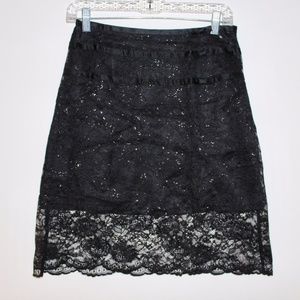 Sparkle Lace Skirt (Black)